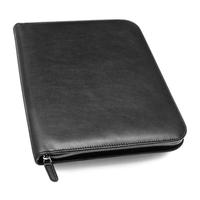 Cartera de cuero A4 Premium, carpeta de archivos de exportación en relieve, cierre de cremallera