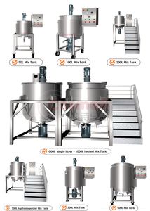 1トン工業用混合ホモジナイザー機械リアクターミックスケトルヘアオイル製造設備ダブルジャケット混合タンク - Product Image 4