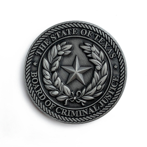 Moneta commemorativa personalizzata in metallo pressofuso a doppia faccia, colore argento antico, con motivo Stella del Texas, ordine all'ingrosso, conveniente per - Product Image 1