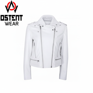 Veste à col montant en cuir de mouton pour femmes Logo personnalisé High Street Style dernière conception Offre Spéciale de gros pour l'hiver - Product Image 1