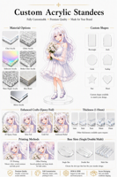 Standee Akrilik Anime Transparan Tebal 5mm, Slot Tunggal, Relief Embos, Figur Akrilik Anime Girl