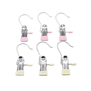 YIWANG Porte-serviettes de salle de bain, crochets pour pantalons en PVC, pinces à linge métalliques - Product Image 1