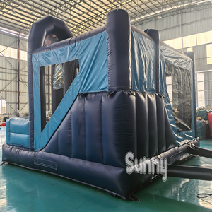 Castillo Inflable Personalizado con Temática Azul de la <span class=keywords><strong>Película</strong></span> Moana, Tobogán Inflable Combinado para Niños, Casa de Brinco Inflable para Fiestas - Product Image 5