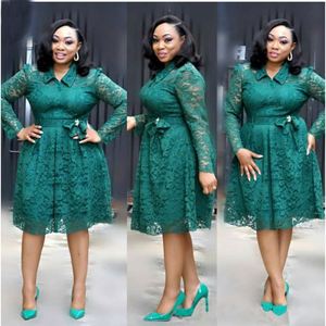 Robe trapèze JYHS5 pour femme, grande taille, avec col chemise et cardigan en dentelle - Product Image 2