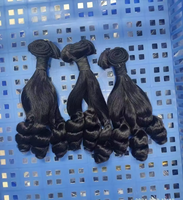 Ekstensi Rambut Keriting Alami Berkualitas Tinggi Warna Cokelat Asli dari Kamboja, Model Egg Curls, Lentur dan Mengembang, Grosir Wefts
