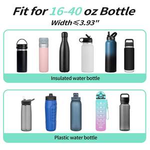 Custom LOGO <b>Water</b> <b>Bottle</b> <b>Carrier</b> Bag Sleeve with 4 Pocket Sport <b>Water</b> Holder With Shoulder Strap for Walking Hiking Camping Gym - Product Image 5