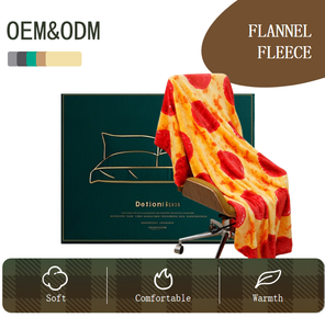 Manta de <span class=keywords><strong>Pizza</strong></span> de Pepperoni Personalizada OEM ODM, Impresión a Doble Cara, Tamaño Adulto, Manta Realista con Diseño de Comida, 285 GSM, Manta de Franela - Product Image 1