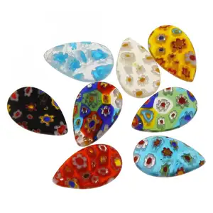 เครื่องประดับแฟชั่นสตรี2022แฮนด์เมด Millefiori Lampwork จี้รูปหยดน้ำตา