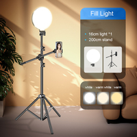 Lampe Annulaire LED pour Selfie de 6 Pouces avec Trépied, Éclairage de Maquillage et Panneau Lumineux de Photographie
