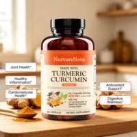 Capsules de curcuma et gingembre à marque privée, 60 capsules, complément alimentaire à base de plantes, service OEM ODM