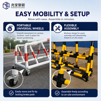 Barrière anti-collision mobile professionnelle robuste en acier au carbone, barrière de sécurité extensible pour écoles et stations-service