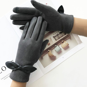 Gants d'hiver chauds pour écran tactile pour femmes les plus vendus pour les scènes de pêche en plein air de fête quotidienne-Style uni à la mode - Product Image 2