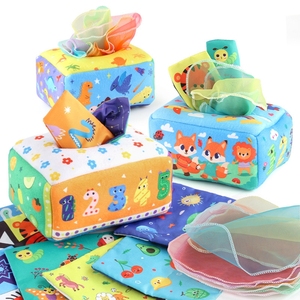 Juguete de Tela Suave para Bebés, Estimulación Visual Sensorial, Juguete de Caja de Pañuelos para Niños Pequeños, Aprendizaje Educativo - Product Image 2