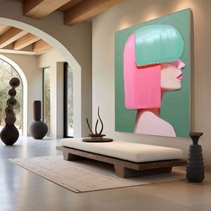 Peinture à l'huile abstraite texturée contemporaine, encadrée, faite à la main, pour la décoration de salon à concept ouvert - Product Image 3