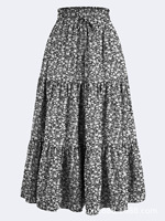 Jupe midi bohème évasée superposée style gâteau pour femme, collection été 2026, style européen et américain, élégante et fluide, vente en gros