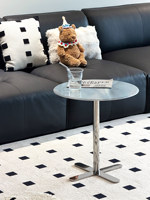Table d'appoint mobile en acier inoxydable de style Bauhaus pour salon, canapé, balcon, thé ou chevet