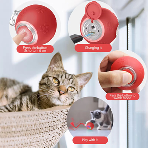 Quick Delivery USB Charging Interactive Pet <strong>Toys</strong> Modern 360 Automatic Smart <strong>Dog</strong> Ball <strong>Toy</strong> <strong>Silicone</strong> Cat Rolling Ball <strong>Toy</strong> - Product Image 5