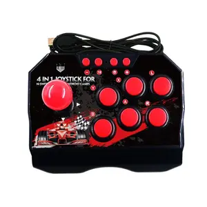 Konsol Game genggam populer, Joystick kawat 4 in 1 untuk Video Arcade, roda kemudi Game Retro