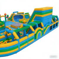 Parcours d'obstacles gonflable commercial pour adultes : Jeux gonflables géants pour aire de jeux, défis et châteaux gonflables