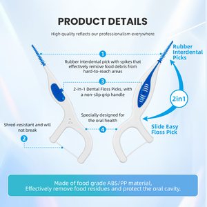 Cepillo Ineterdental de goma de ortodoncia suave, selecciones dentales de silicona, 2 en 1, limpieza de dientes, selecciones interdentales - Product Image 3