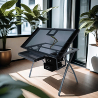 Vente en gros de plans de bureau à dessin en verre à hauteur réglable moderne Table à dessin