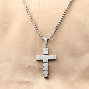 Men's Stainless Steel <b>Cross</b> Pendant Necklace Geometric Design Punk Style Fashion Jewelry 12048 - Product Image 1