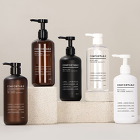 Emballage de shampooing après-shampooing de luxe avec LOGO personnalisé imprimé de 500ml bouteille en plastique PET avec pompe à lotion sous pression