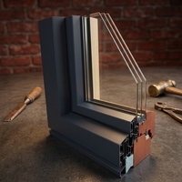 Fenêtre passive résidentielle personnalisée à ouverture horizontale vers l'intérieur, triple vitrage, revêtement Low-E, acier inoxydable, hermétique, en bois, certifiée Energy Star