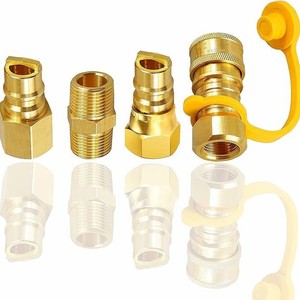 Kit de Conexión Rápida de Gas de 3/8 Pulgadas, Adaptador Universal para Manguera de Propano LP, Accesorio para Cocinar en Exteriores - Product Image 1