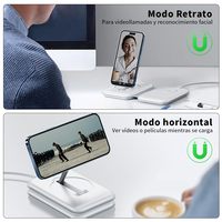 Nuevo cargador inalámbrico plegable 3 en 1, estación de carga magnética, cargador portátil para cargador de teléfono móvil, adaptador de corriente