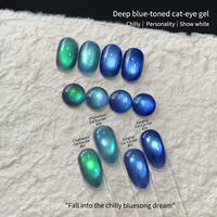 Série de 4 couleurs : Nouveau vernis à ongles gel effet œil de chat caméléon, fini lisse et scintillant, nécessite une lampe UV pour sécher