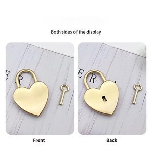 Lucchetto a <span class=keywords><strong>Cuore</strong></span> in Metallo Personalizzato, Accessori <span class=keywords><strong>di</strong></span> Moda Moderni e Antichi, Logo Personalizzato Inciso, Placcato Oro, Stampa UV, Fusione - Product Image 5