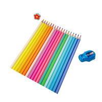 Crayons d'art colorés macaron personnalisables, lot de 18, corps hexagonal en plastique, non solubles, fabriqués au Jiangxi, emballage personnalisé avec logo, EN71