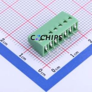 XY308-2.54-7P Screw Terminal Block Through hole Component (THT),P=2.54mm Connector 1x7P 2.54mm Green Through Hole - Product Image 2