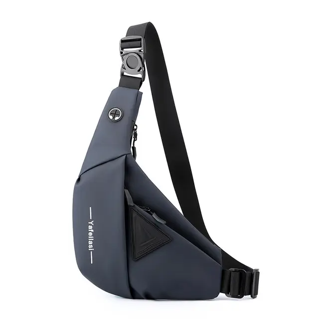 Fashion Chest Bag For Men New Leather Film Messenger Bag Waterproof Travel Pack Ergonomic Left And Right Shoulder