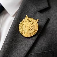 Épinglette commémorative personnalisée en feuille d'or avec motif blé, en métal moulé, en relief 3D, pour collection de souvenirs d'entreprise