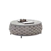Canapé de jardin tressé en corde à bulles large, canapé d'extérieur, chaise et table de patio, ensemble de mobilier d'extérieur tissé avec ruban tressé