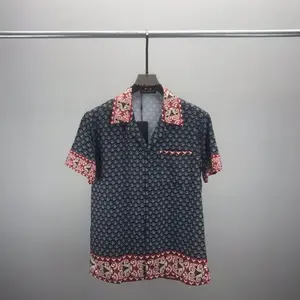 summer new 3D digital print T-shirt Lapel shirt open lining Hawaii