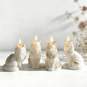 Molde de silicona para velas de aromaterapia y figuras de resina y yeso, con diseños de Gato <span class=keywords><strong>Maine</strong></span> <span class=keywords><strong>Coon</strong></span>, Perro, Rana, Tortuga y Gatito Sentado, para manualidades DIY - Product Image 1