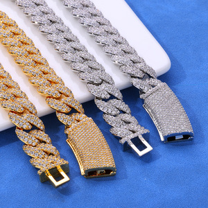 Cadena Cubana de Moissanita VVS1 que Pasa la Prueba del Diamante, con Certificación GRA, Vermeil de Oro de 18K y Plata 925, Engaste de Bisel, Joyería Hip Hop Personalizada con Incrustaciones - Product Image 3