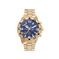 Montre pour homme avec un grand cadran, un bracelet en acier et un mouvement à quartz, style décontracté-affaires, dotée de trois sous-cadrans.