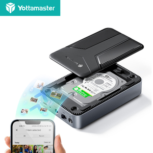 Yottamaster 2.5 "SATA <span class=keywords><strong>SSD</strong></span> <span class=keywords><strong>NAS</strong></span> stockage connecté en réseau boîtier de disque dur sauvegarde automatique boîtier d'accès à distance pour le partage de données - Product Image 1