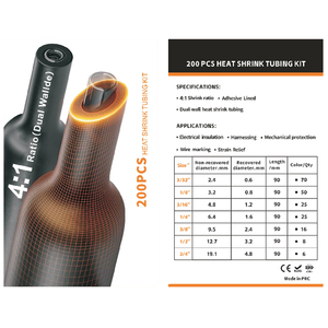 Boîte de 200 gaine thermorétractable noire - Product Image 4