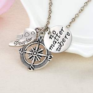 Regalo per la festa della mamma non importa dove madre figlia bussola ciondolo gioielli collane regalo per la collana delle figlie della mamma - Product Image 4