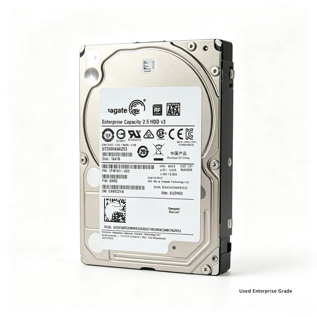 Used Fully Tested 2TB SATA 6Gbps 2.5" Enterprise Hard Disk for Rack Server