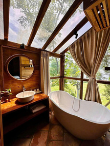 Luxury <b>Freestanding</b> Concrete Bathtub Lightweight GFRC Cement Tub for Resort & Hotel Vietnam Factory OEM - Product Image 5