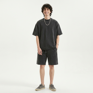 เสื้อยืดคอกลมสำหรับผู้ชายเสื้อใส่ไปยิมโอเวอร์ไซส์ - Product Image 1