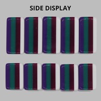 En stock : Ensemble de Mahjong américain de 160 tuiles avec tapis géométrique en néoprène bleu et acrylique gravé violet à 4 couches