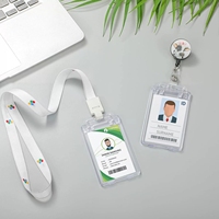 Haute qualité Transparent en plastique dur verrouillé Double face porte-Badge de travail PC Document carte étui porte-carte d'identité