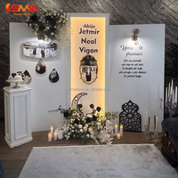 Panneau de bienvenue pour mariage SMS, toile de fond murale, ensemble d'arche carrée en acrylique LED pour événements de mariage, décoration de fête